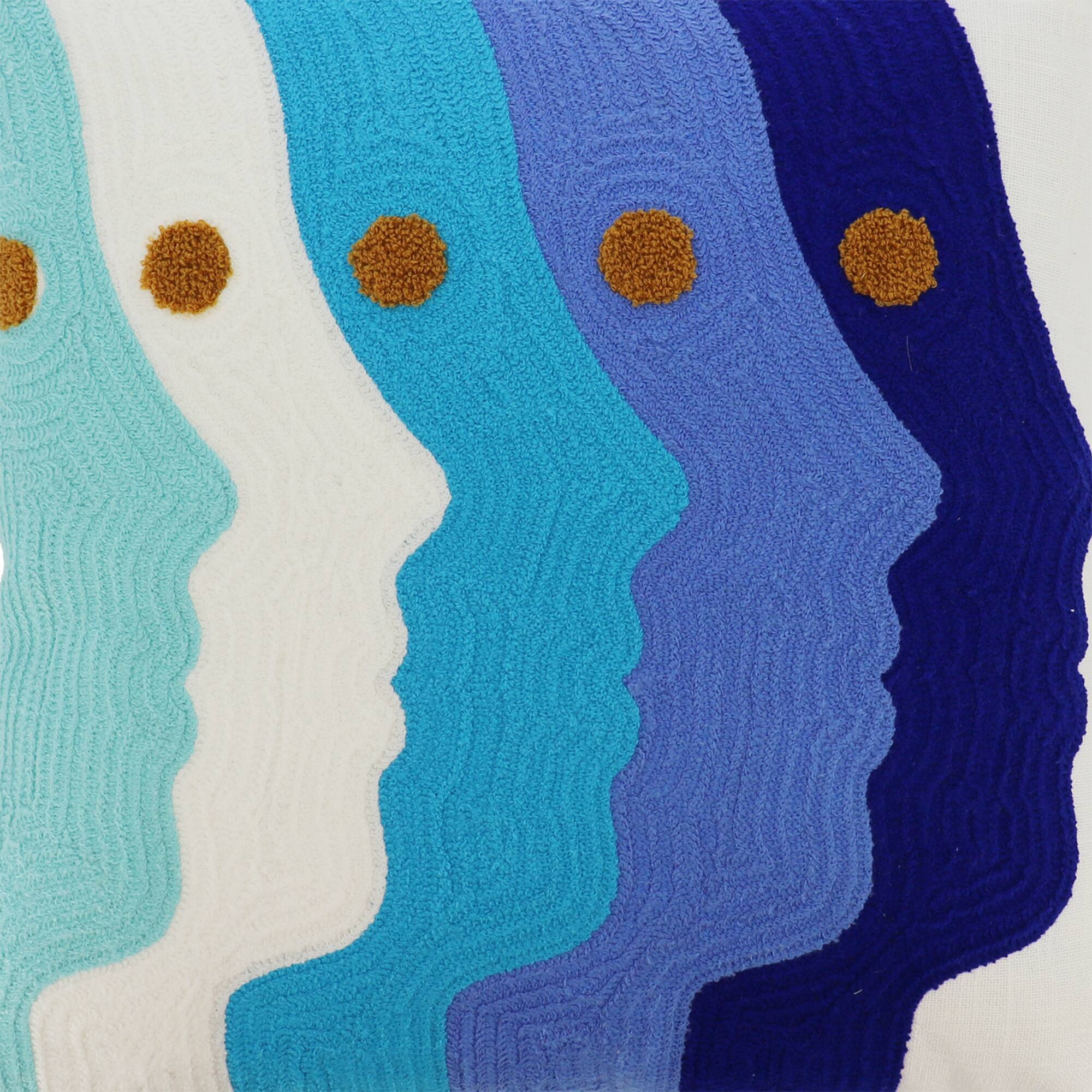 Jonathan Adler x Michaels 18" Blue & White Face Art Embroidered Pillow